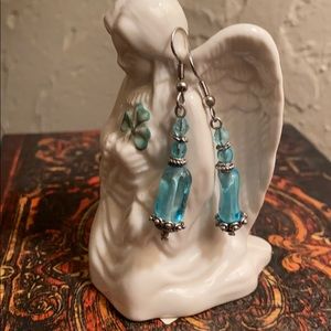 Silver beaded earrings